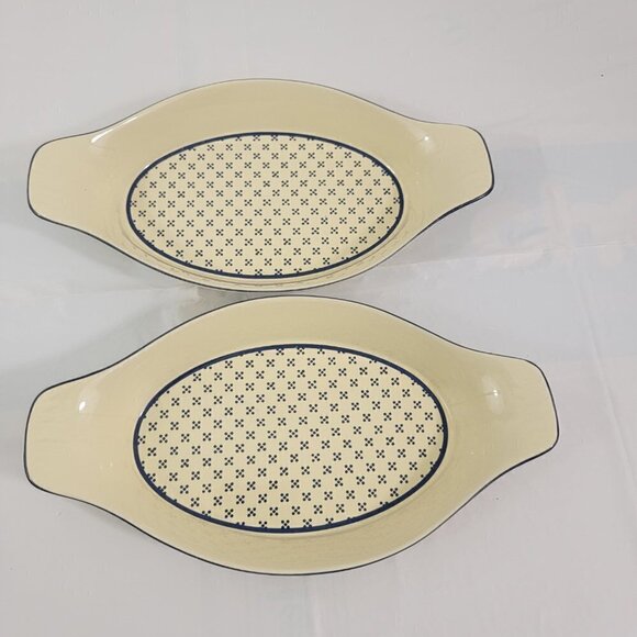 Potpourri Press Japan Oval Stoneware Serving Baking Casserole Dish – Set of 2 - Picture 13 of 16